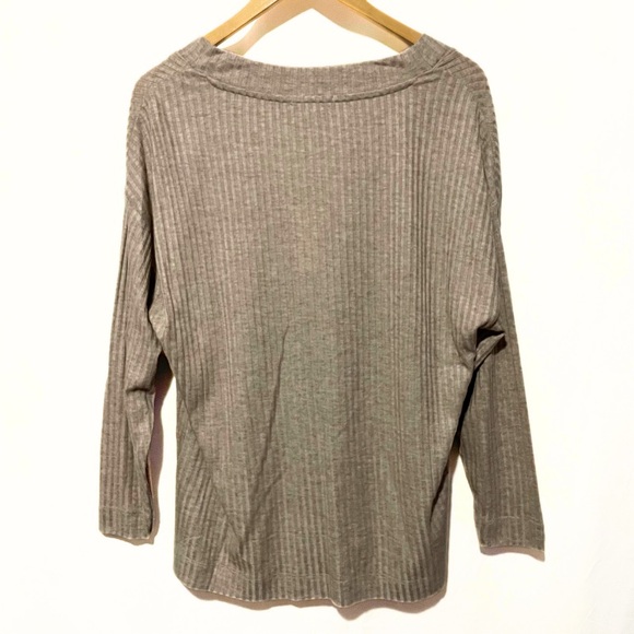 Ribbed Button-Up Cardigan - Taupe, Size XS New With Tags - Picture 2 of 6